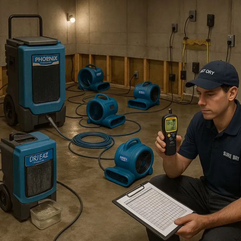 Structural Drying and Dehumidification process in Holdenville, OK